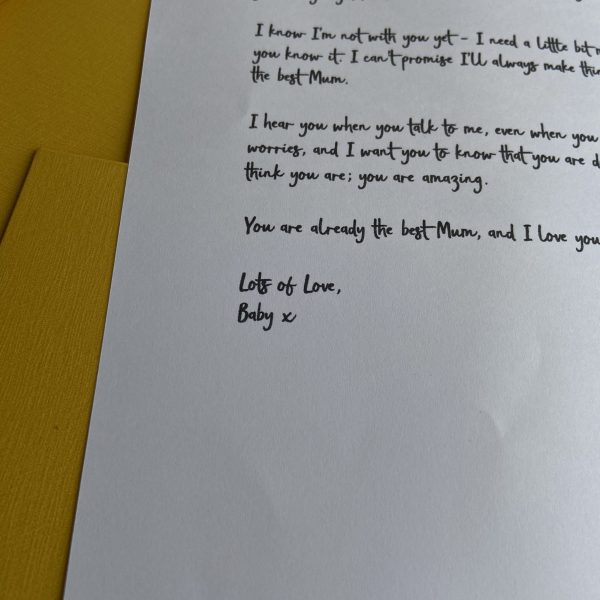 Letter from Unborn Baby to Mummy – Personalised First Mother’s Day & Baby Shower Gift - Image 3