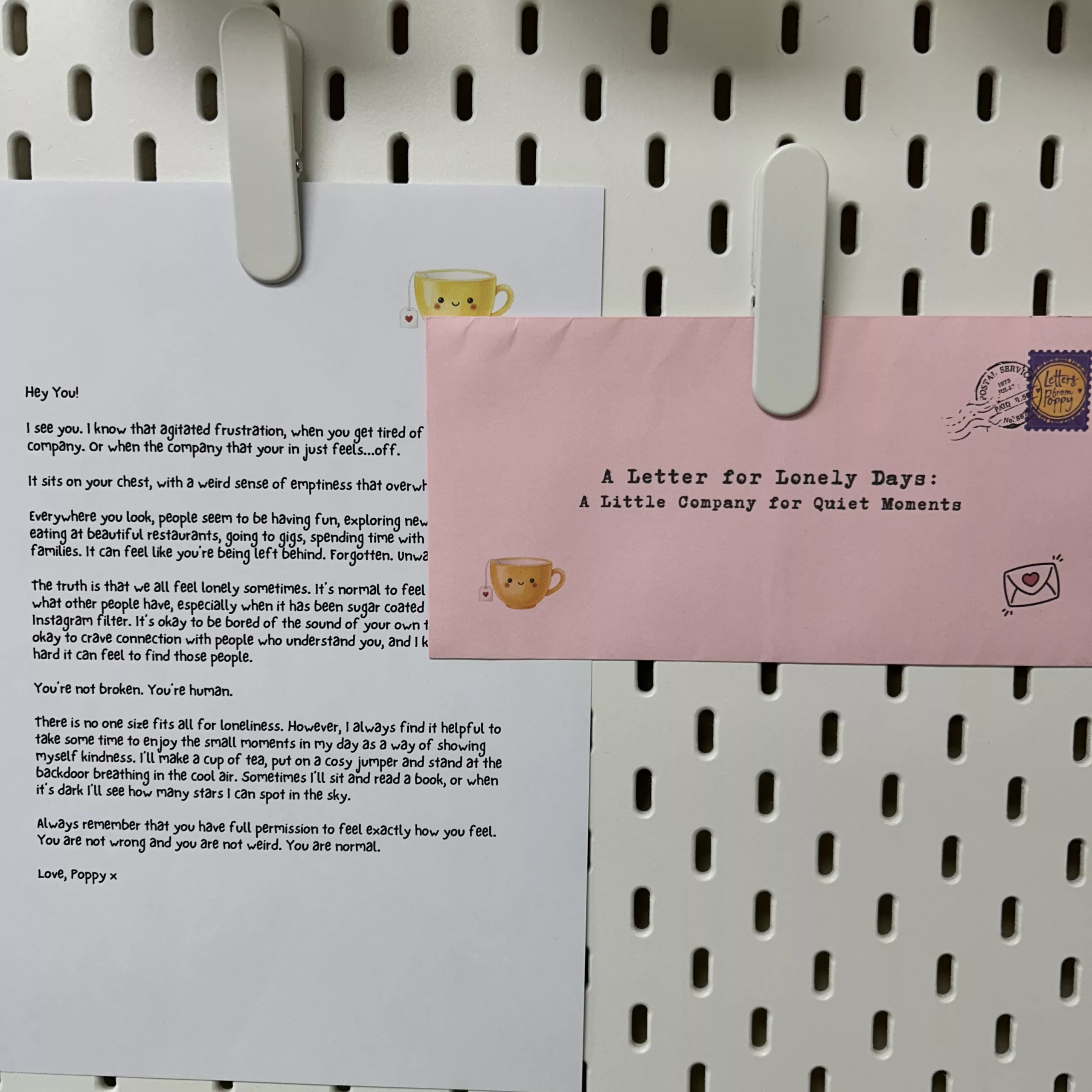 Letter and Envelope for Lonely Days